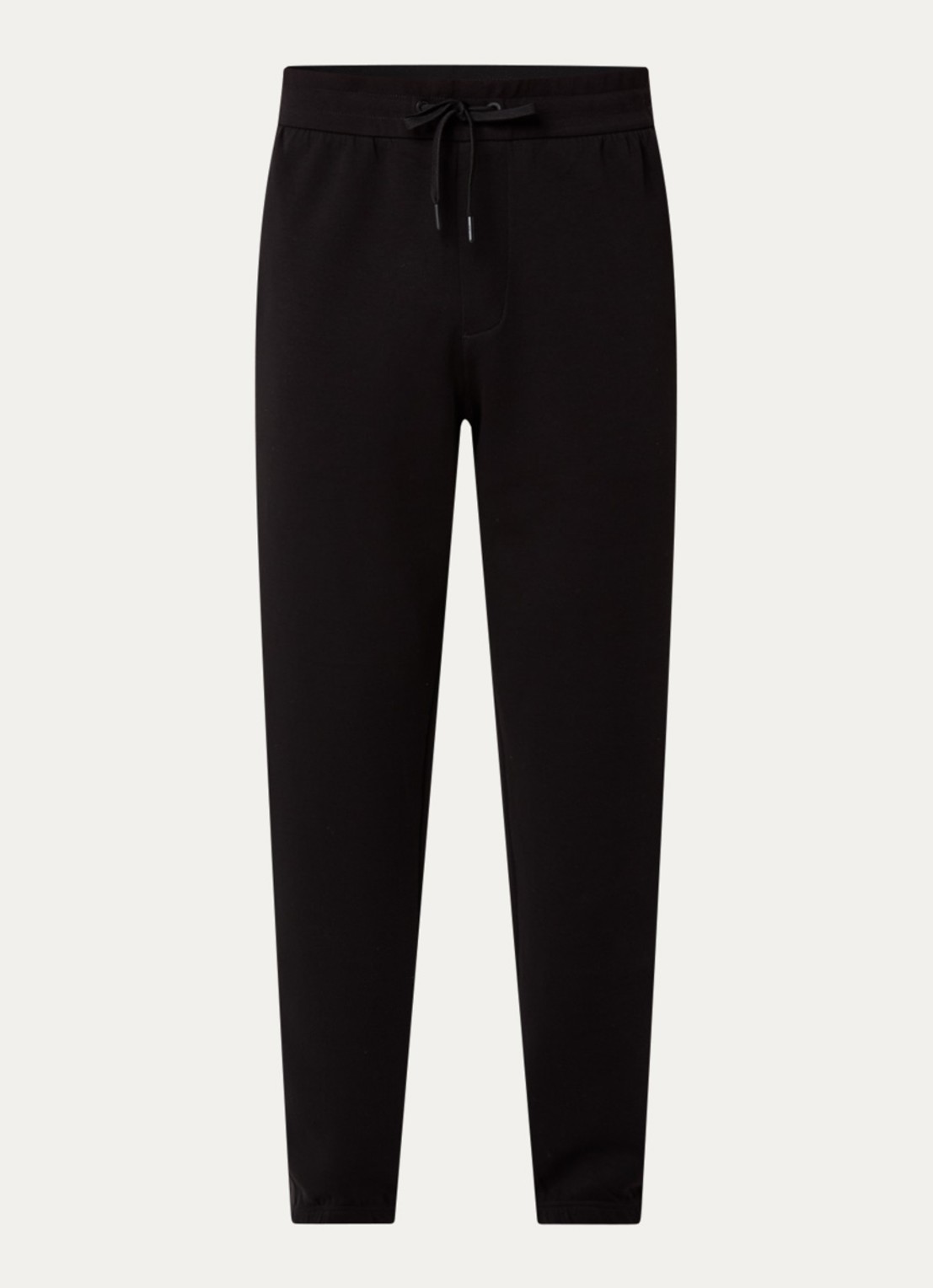 Armani Tapered fit joggingbroek met logoband met steekzakken - voorkant 2 zwart
