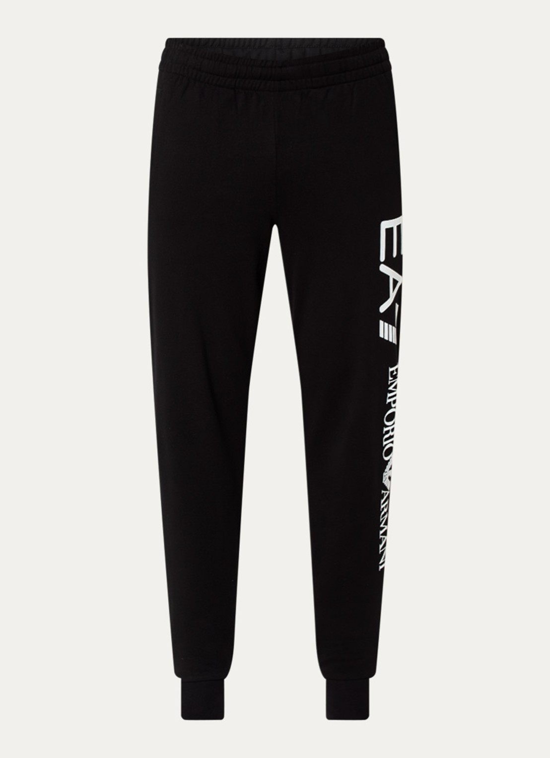 Armani Tapered fit joggingbroek met logoprint en steekzakken - voorkant 4 zwart