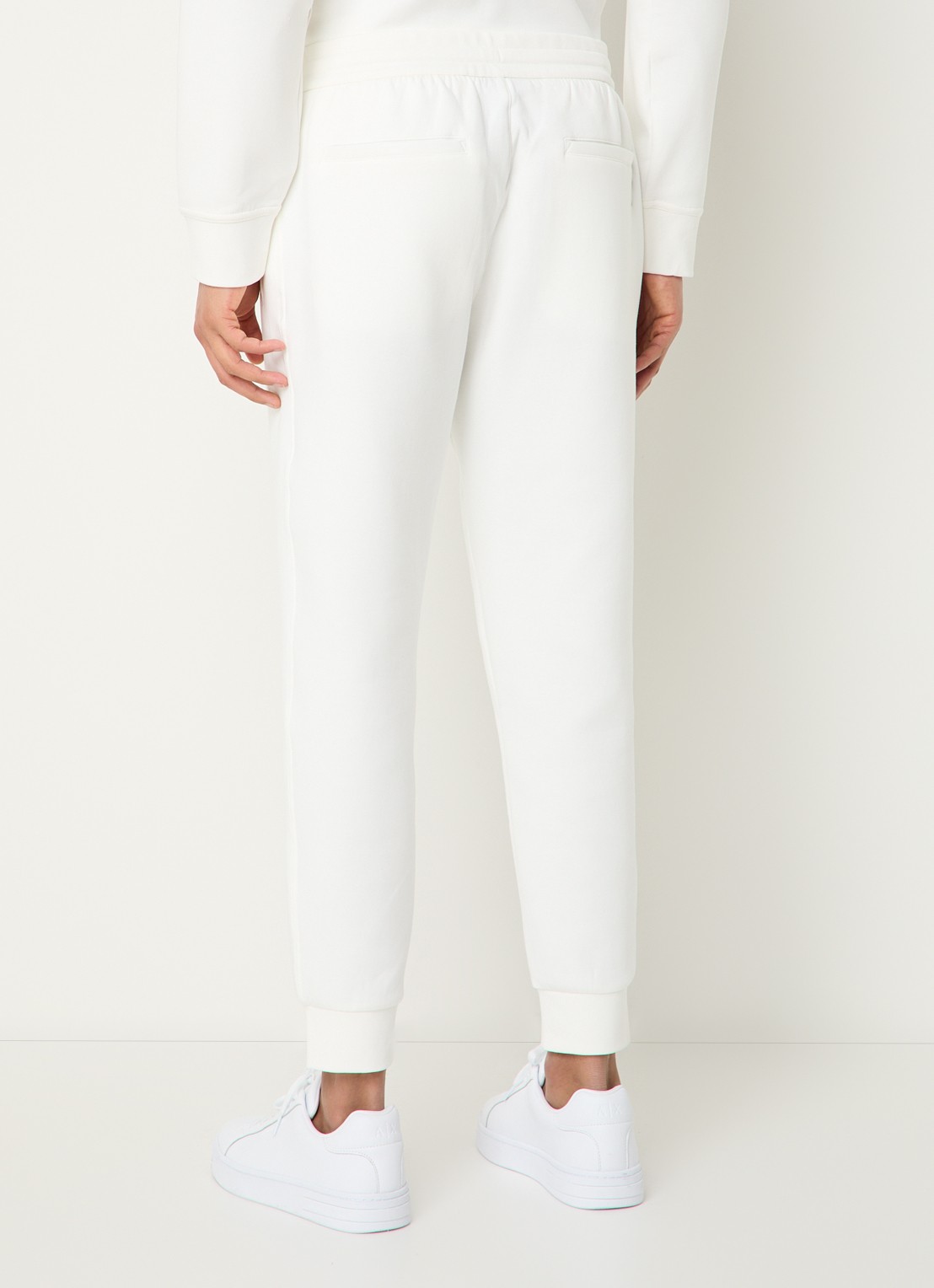 Armani Tapered fit joggingbroek met steekzakken - achterkant 5 gebroken wit