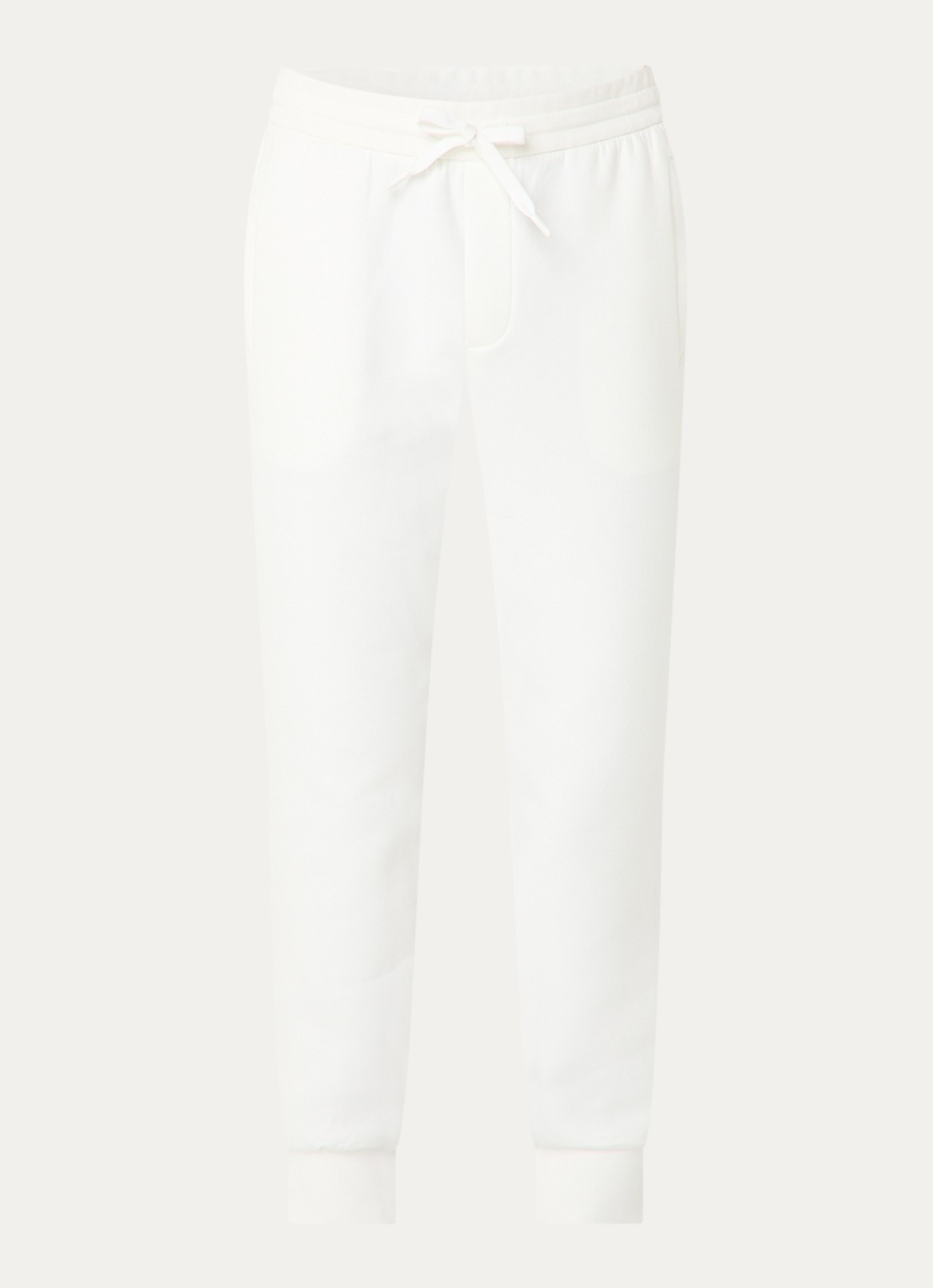 Armani Tapered fit joggingbroek met steekzakken - voorkant gebroken wit