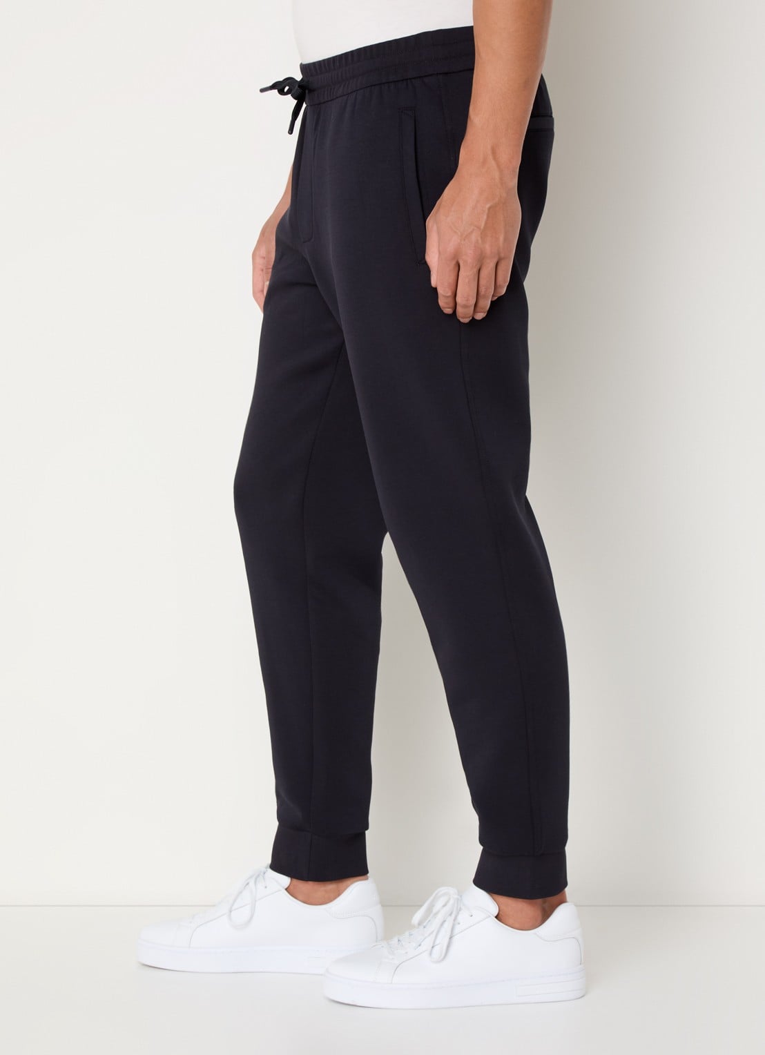 Armani Tapered fit joggingbroek met steekzakken - detail 2 donkerblauw
