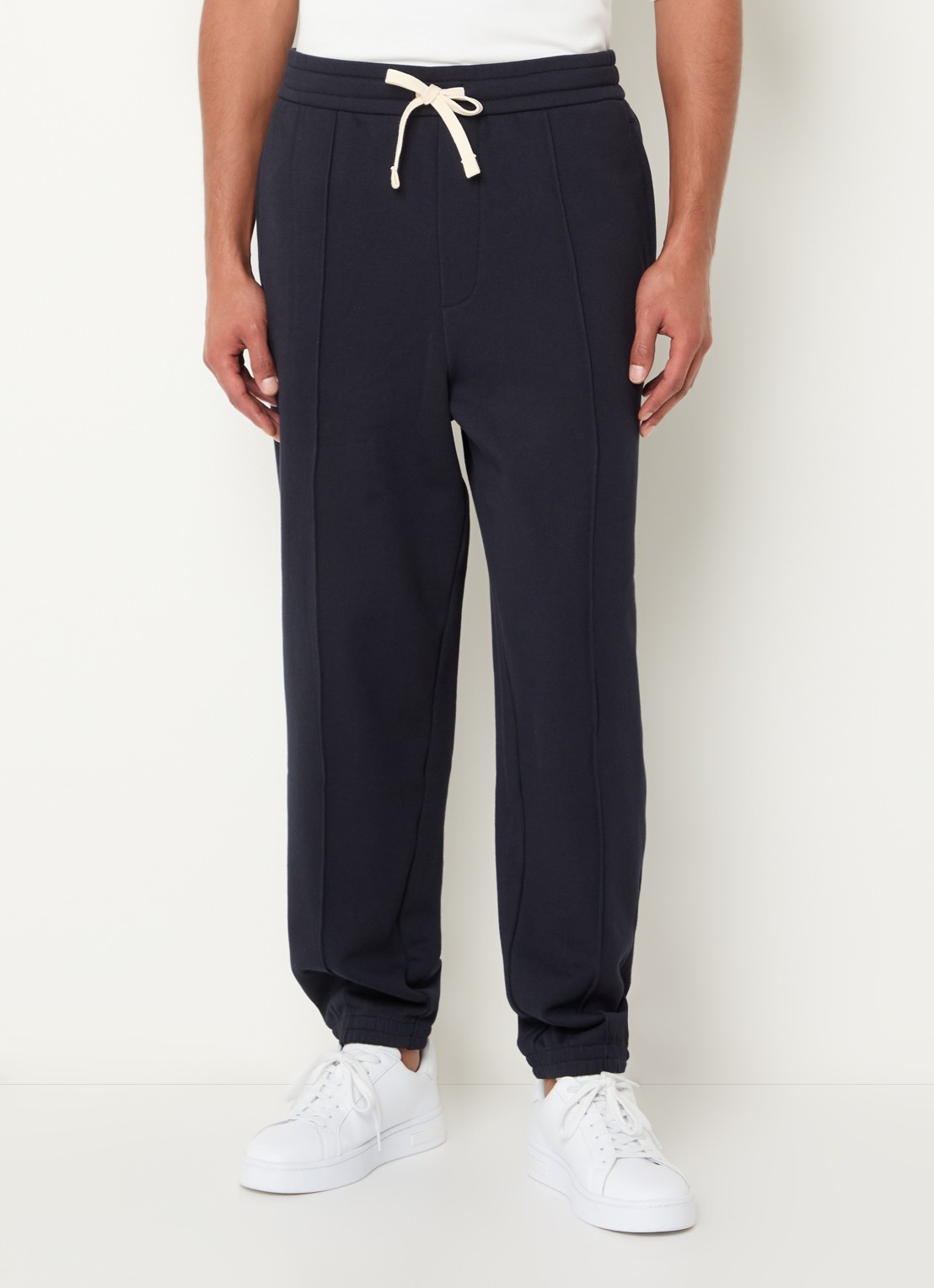 Armani Tapered fit joggingbroek met steekzakken - detail 4 donkerblauw