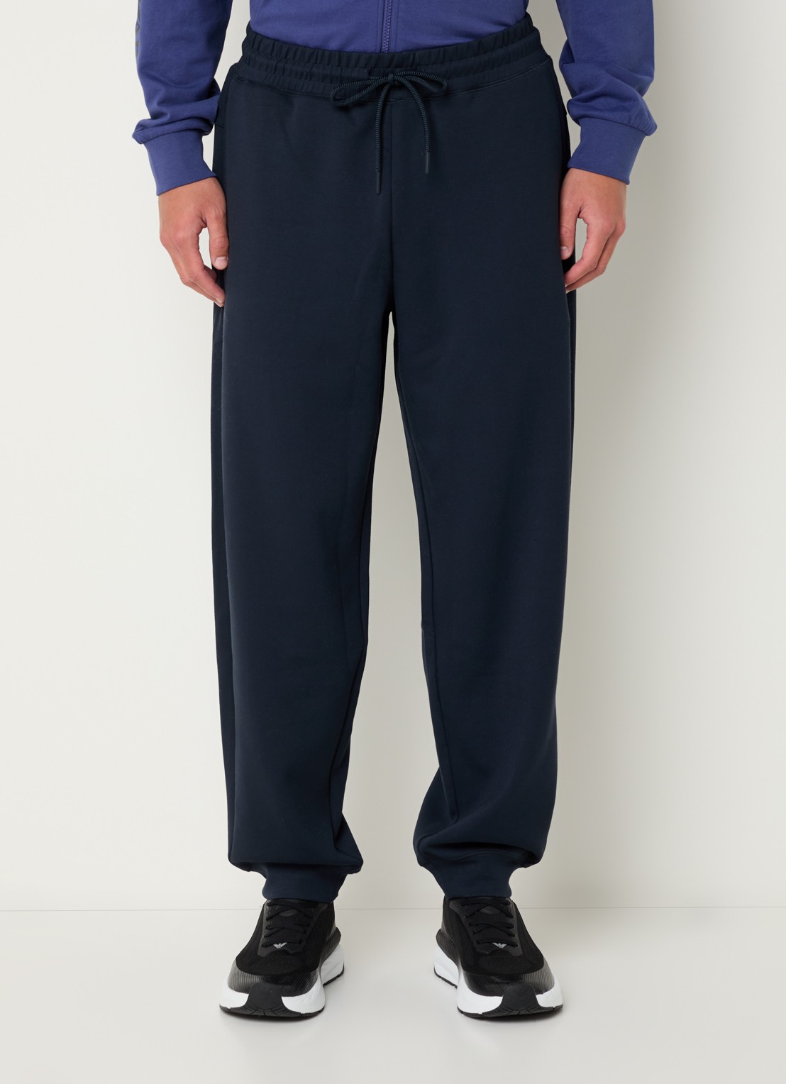 Armani Tapered fit joggingbroek met steekzakken - detail 4 donkerblauw