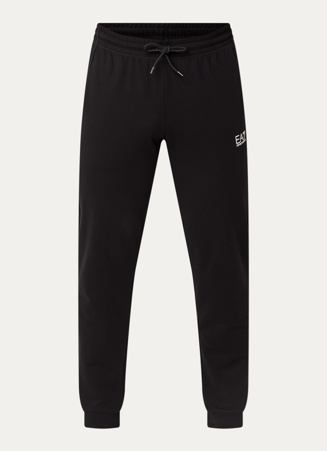 Armani Tapered fit joggingsbroek met logo en steekzakken - voorkant zwart