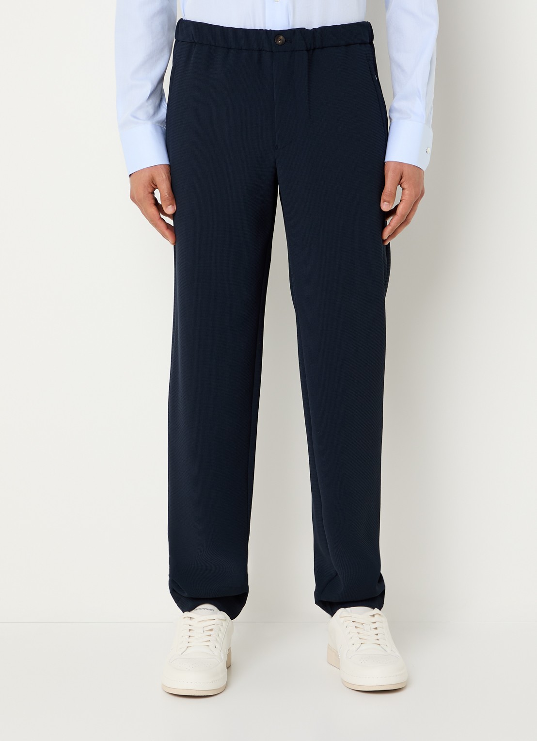 Armani Tapered fit pantalon met ritszakken - detail 4 donkerblauw