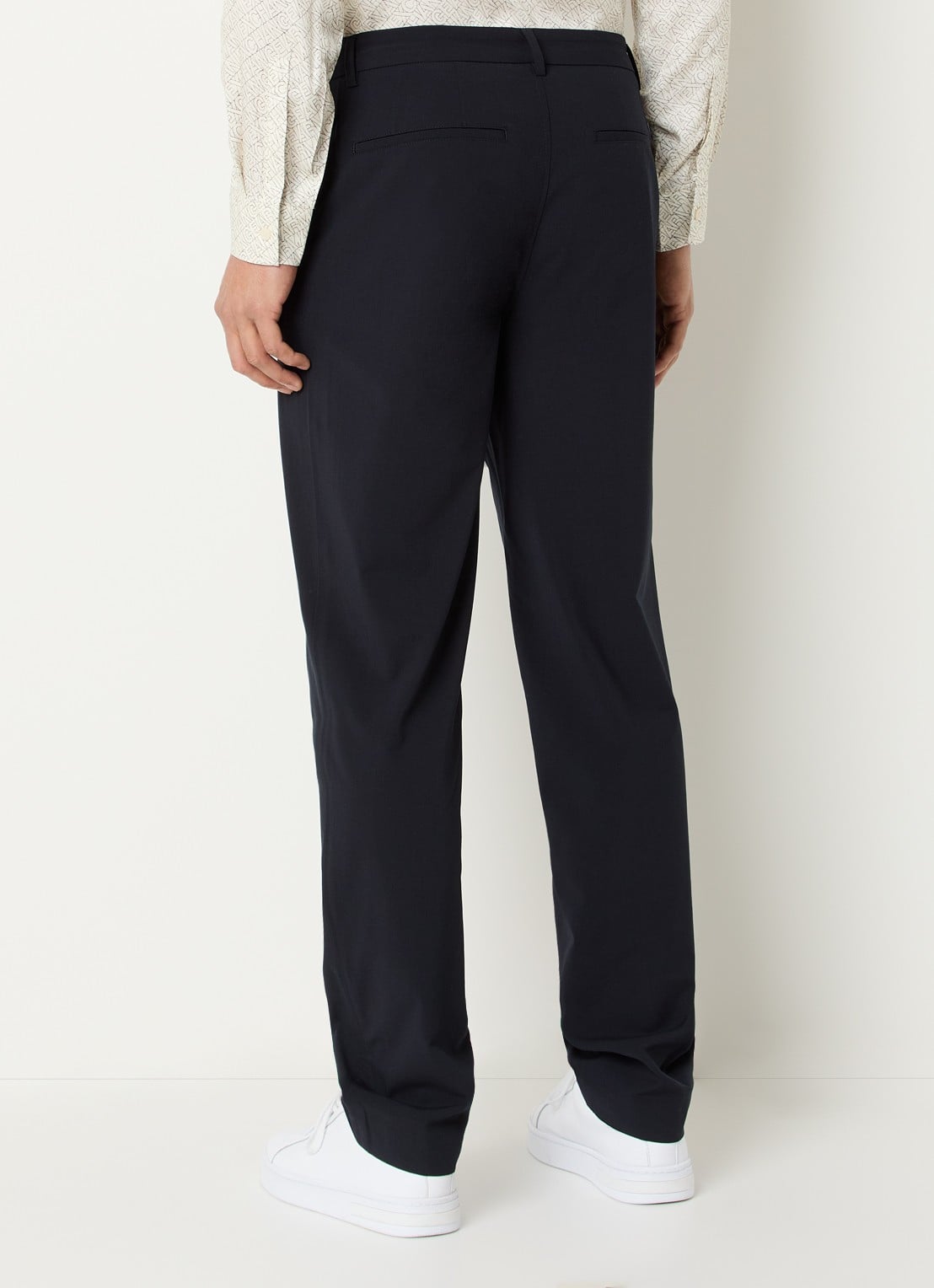 Armani Tapered fit pantalon met steekzakken - achterkant donkerblauw