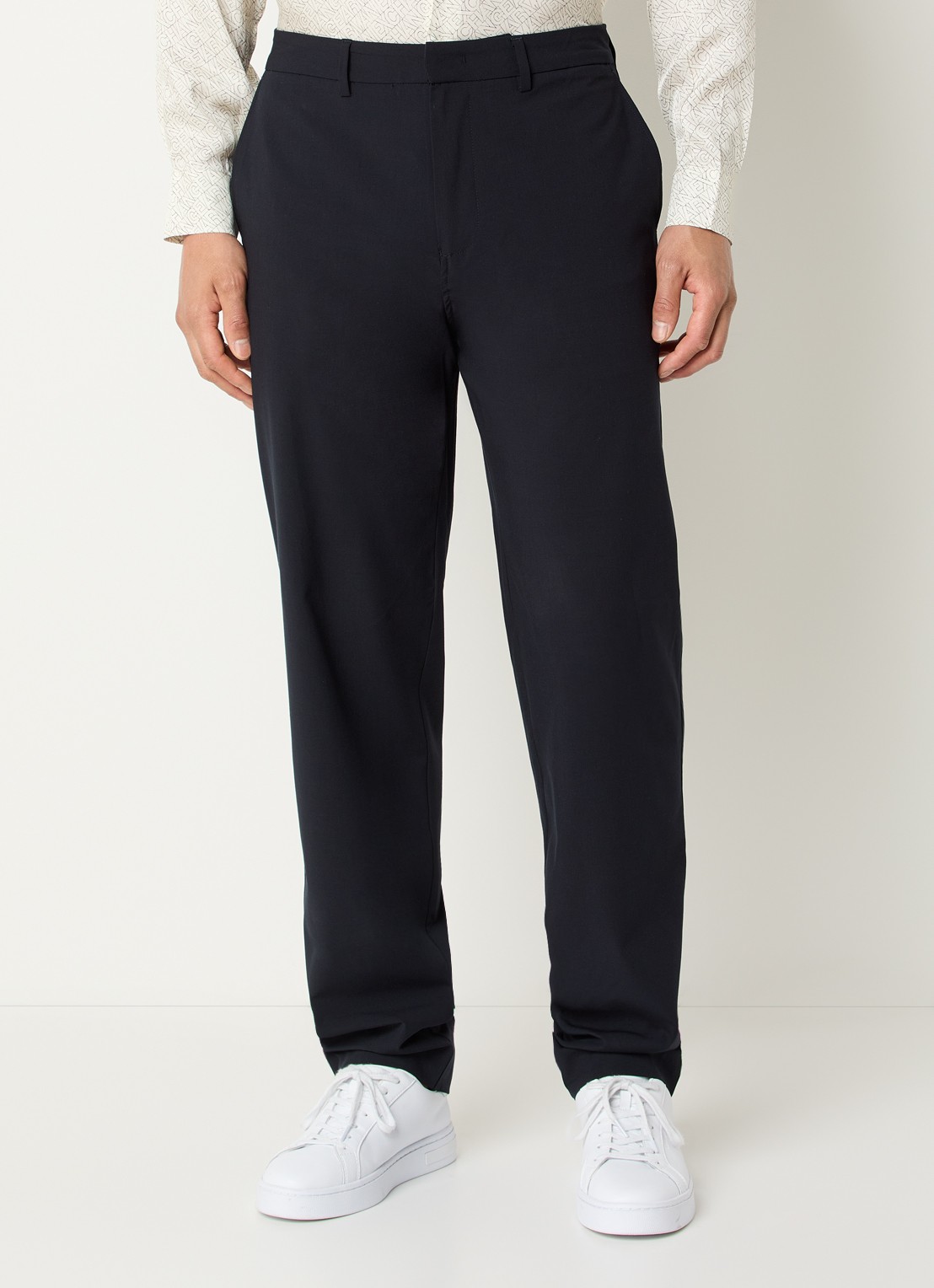 Armani Tapered fit pantalon met steekzakken - detail 2 donkerblauw