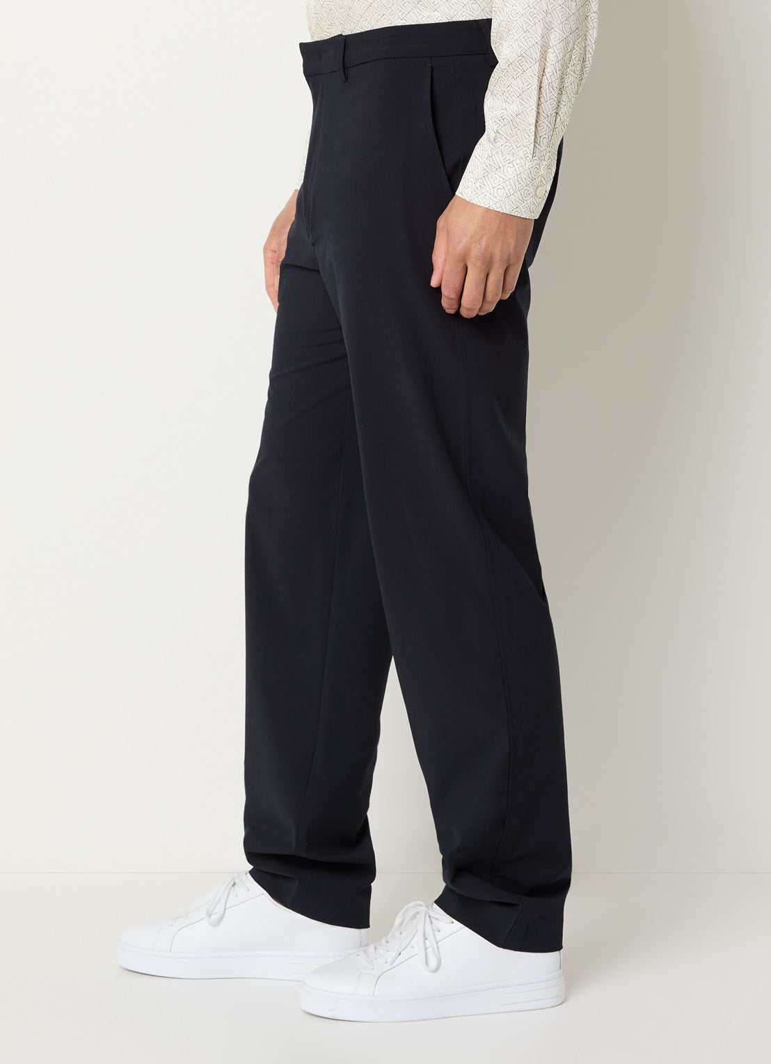 Armani Tapered fit pantalon met steekzakken - detail 3 donkerblauw