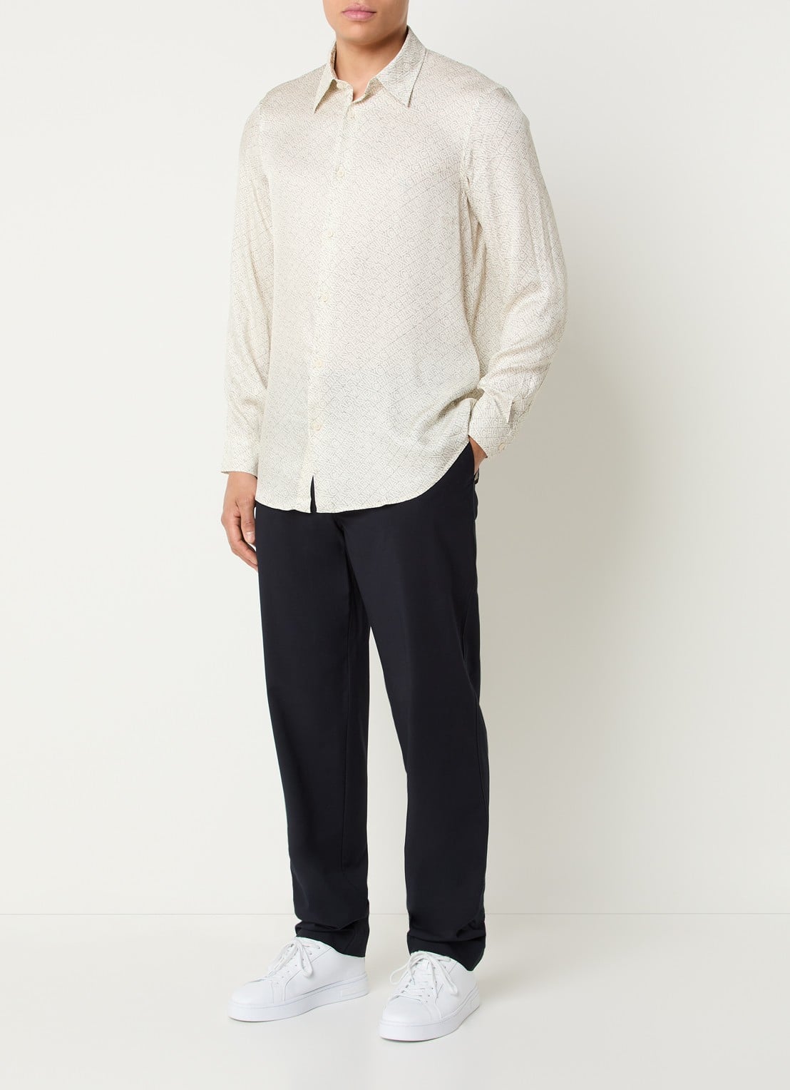 Armani Tapered fit pantalon met steekzakken - voorkant 5 donkerblauw