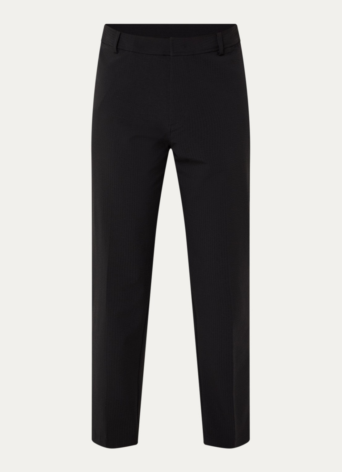 Armani Tapered fit pantalon van crêpe met steekzakken - voorkant 2 zwart
