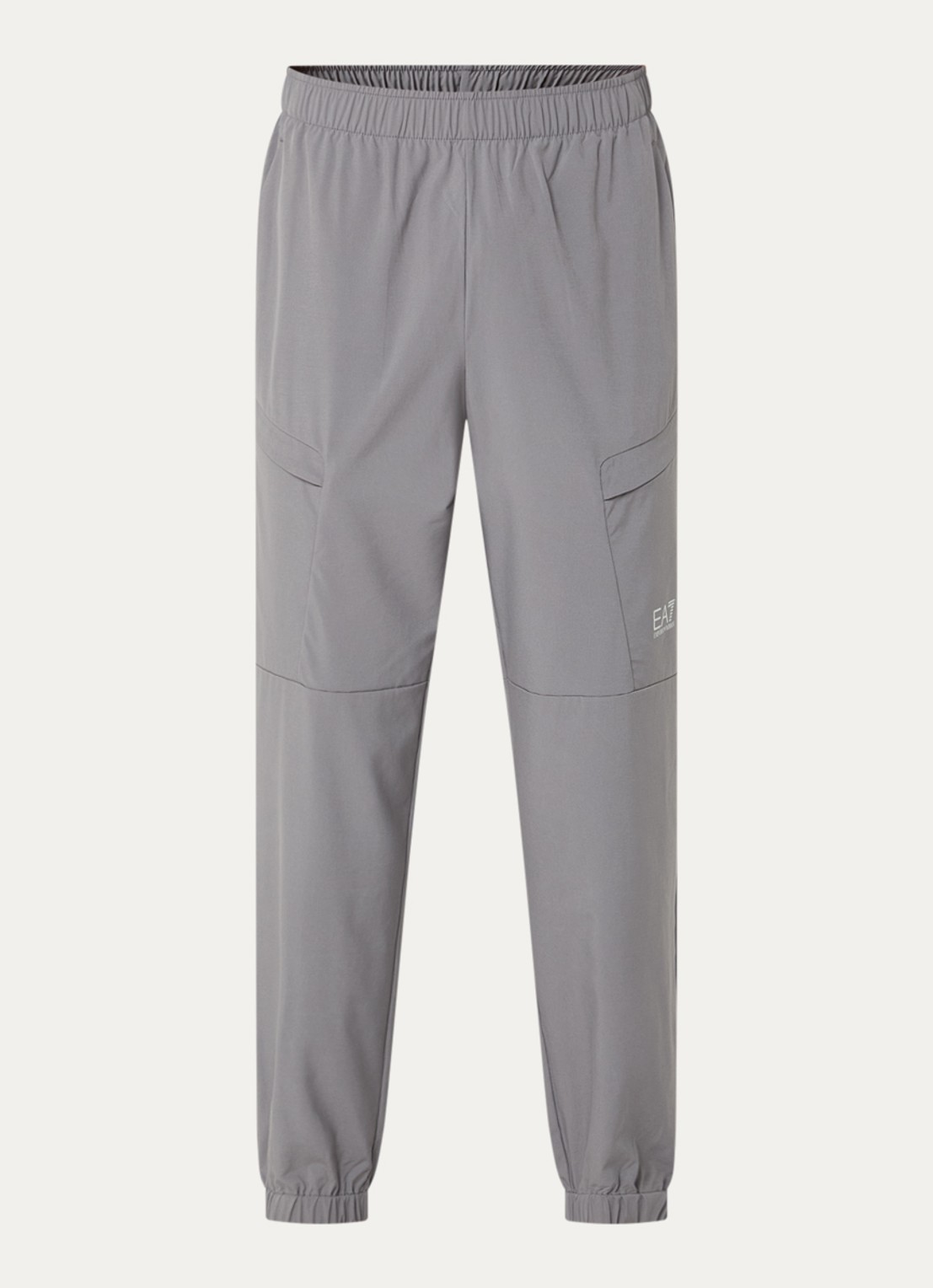 Armani Tapered fit trainingsbroek met klepzakken - voorkant 4 grijs