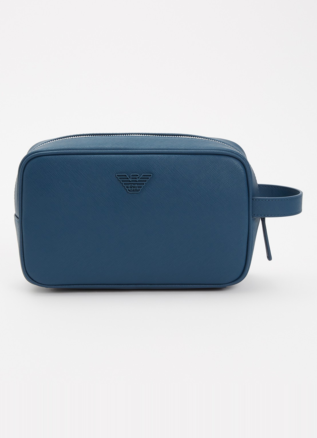 Armani Toilettas met logo - voorkant petrol