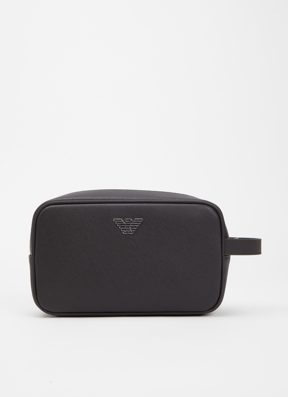 Armani Toilettas met logo - voorkant donkerbruin