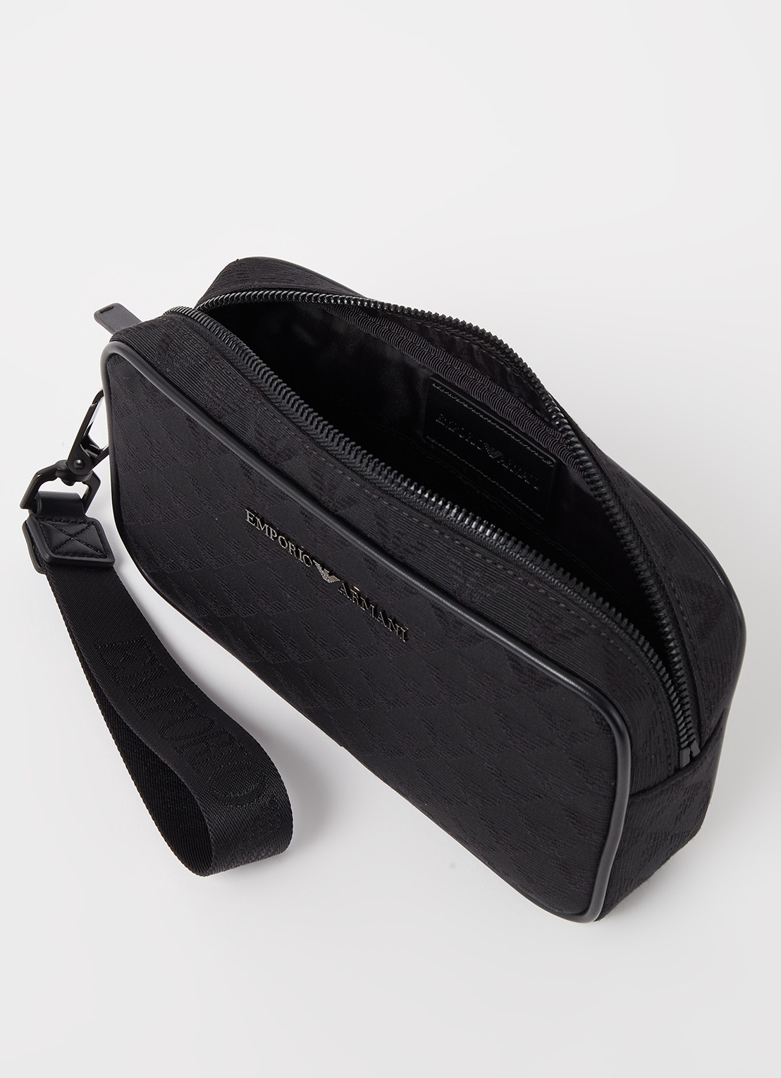 Armani Toilettas met logoprint - detail zwart
