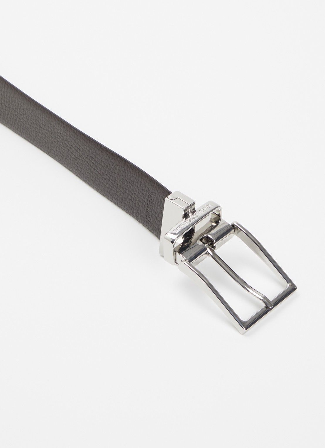 Armani Tongue riem van leer - detail 2 donkerbruin