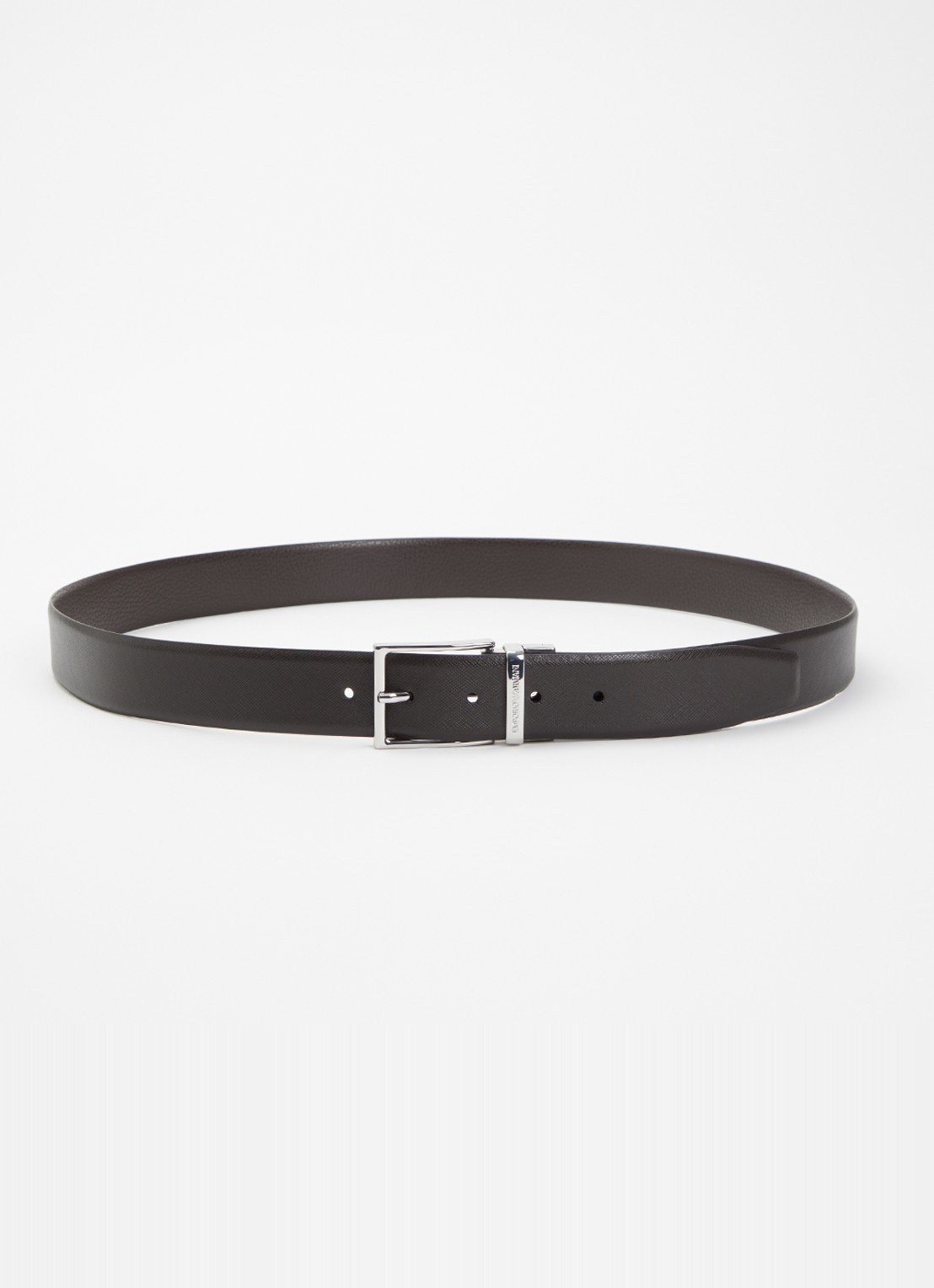 Armani Tongue riem van leer - voorkant 3 donkerbruin