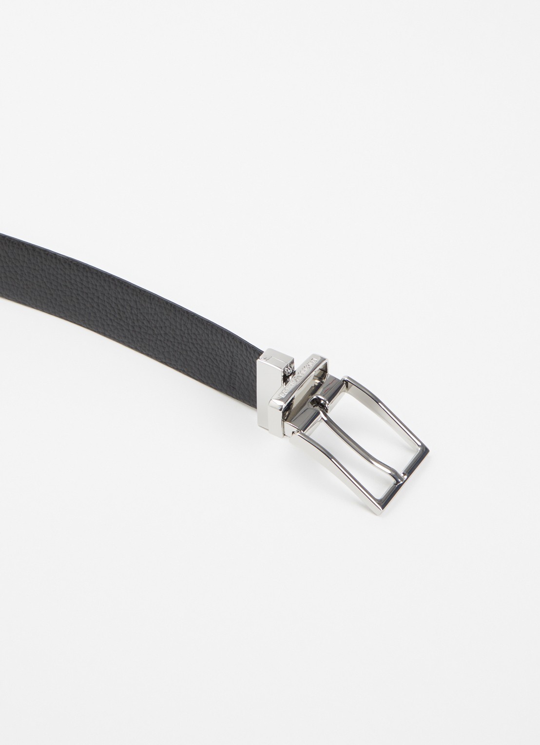 Armani Tongue riem van leer - detail 3 zwart