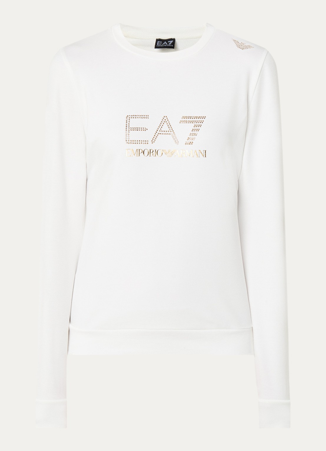 Armani Trainings sweater met logo en strass - voorkant 2 wit