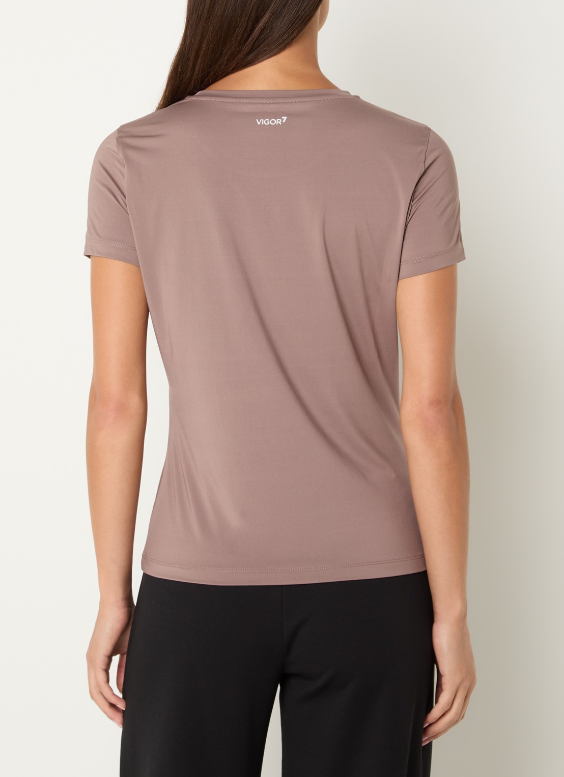 Armani Trainings T-shirt met logo en stretch - achterkant 3 taupe