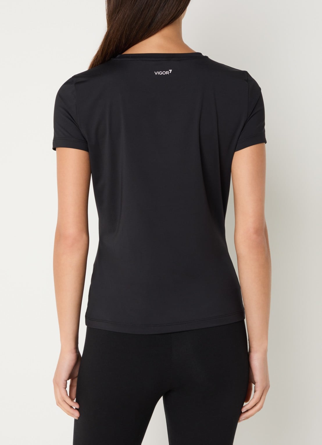 Armani Trainings T-shirt met logo en stretch - achterkant zwart