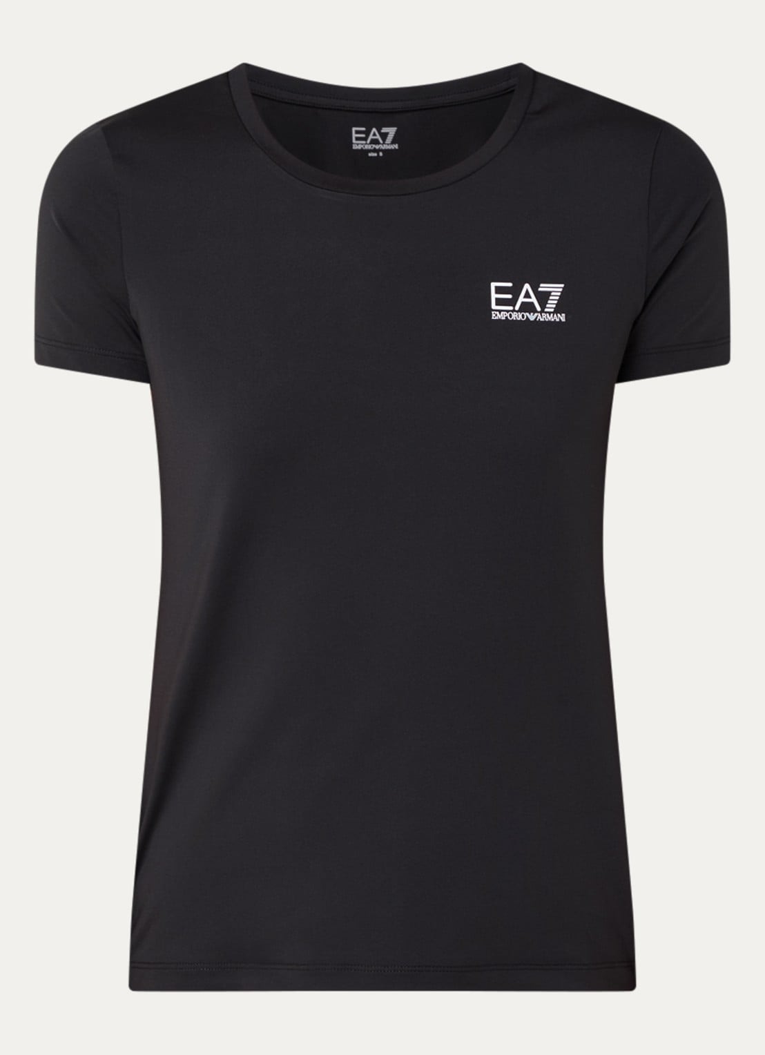 Armani Trainings T-shirt met logo en stretch - voorkant 2 zwart