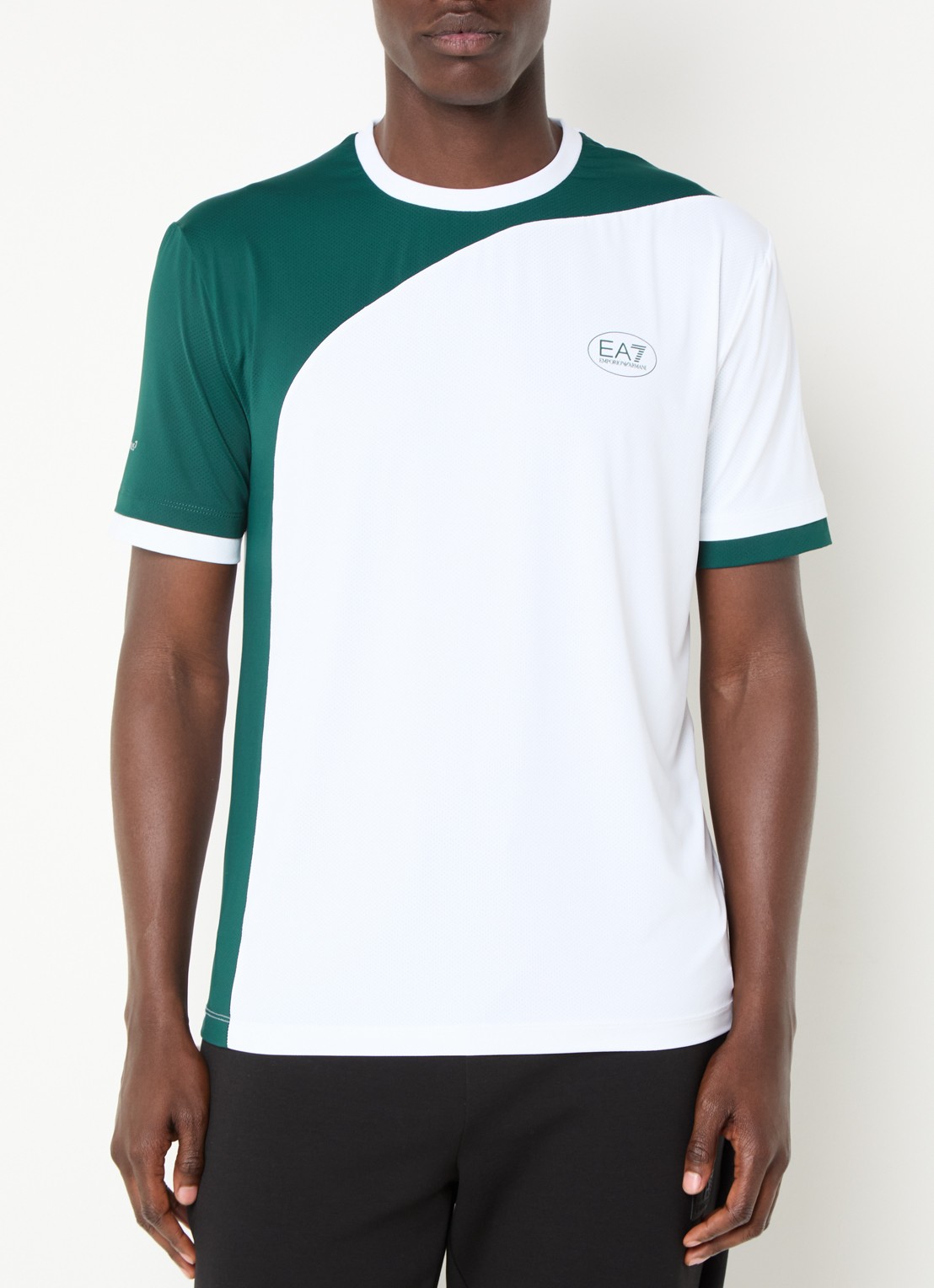 Armani Trainings T-shirt met logo - detail 4 wit