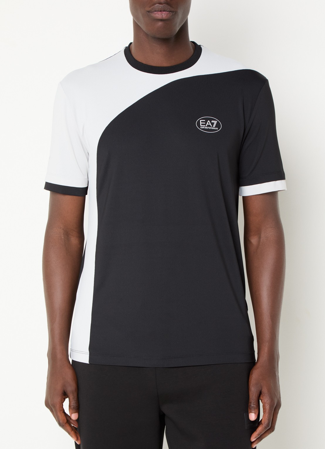 Armani Trainings T-shirt met logo - detail zwart