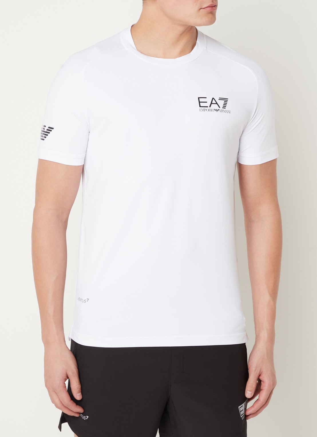 Armani Trainings T-shirt met logoprint - detail wit