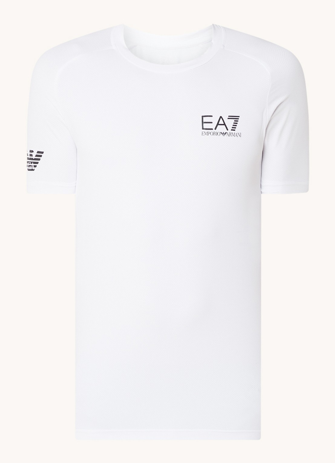 Armani Trainings T-shirt met logoprint - voorkant 2 wit