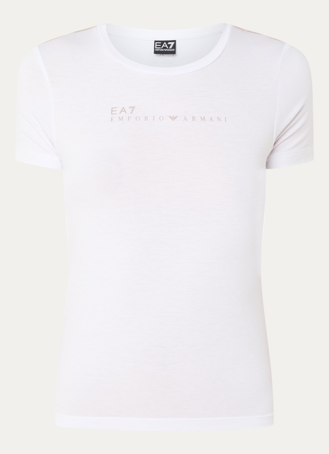 Armani Trainings T-shirt met logoprint - voorkant 2 wit