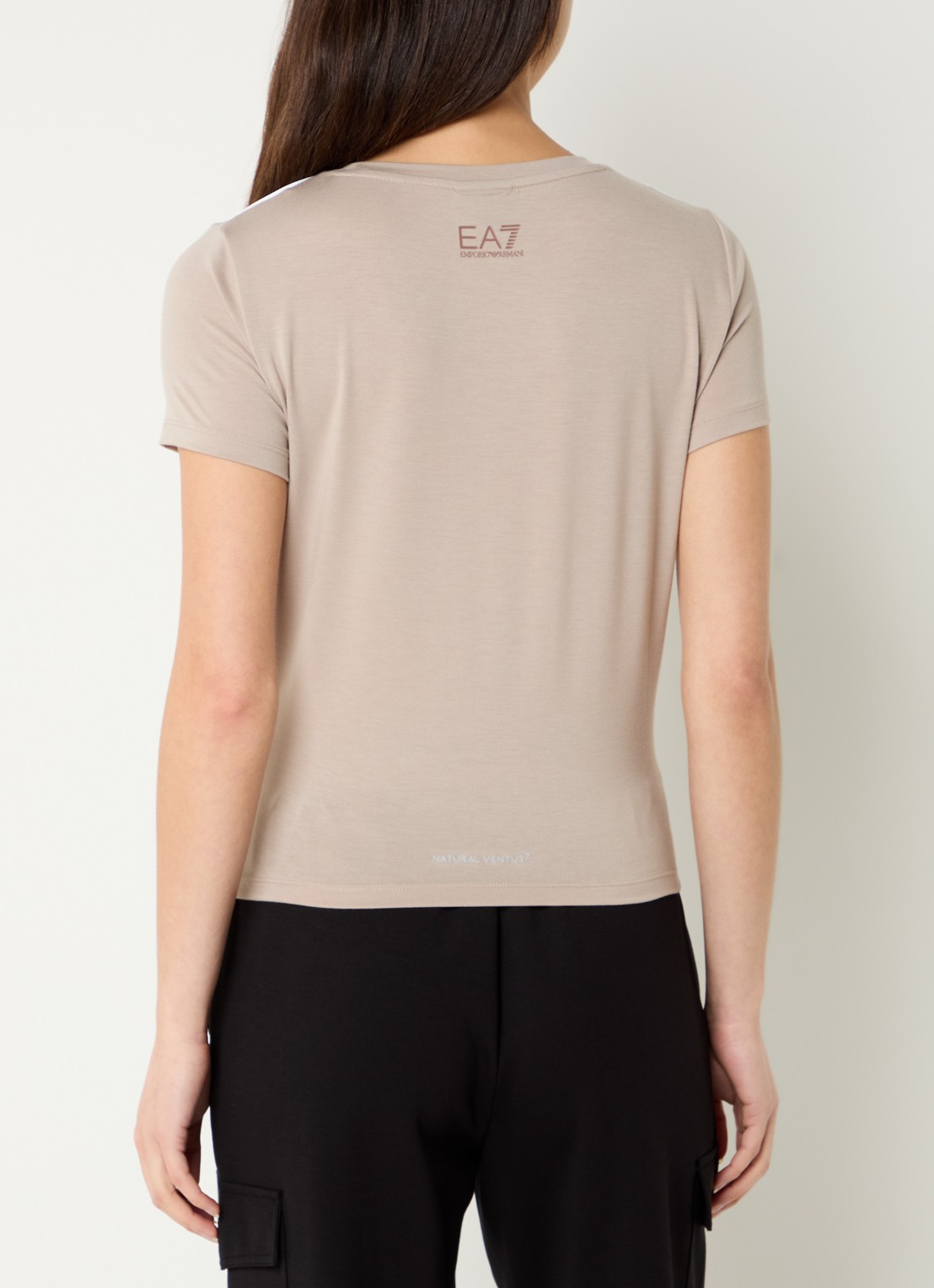 Armani Trainings T-shirt met logoprint - achterkant 2 donkerbeige