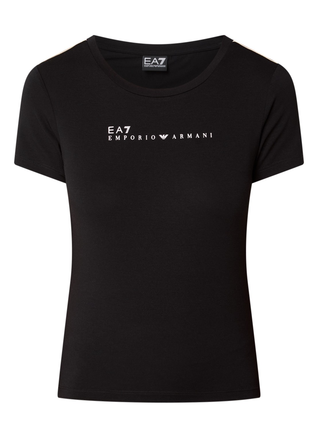 Armani Trainings T-shirt met logoprint - voorkant 3 zwart