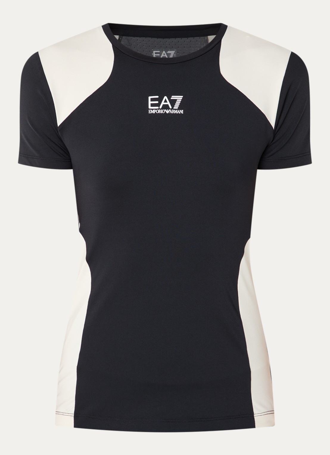Armani Trainings T-shirt met logoprint - voorkant zwart