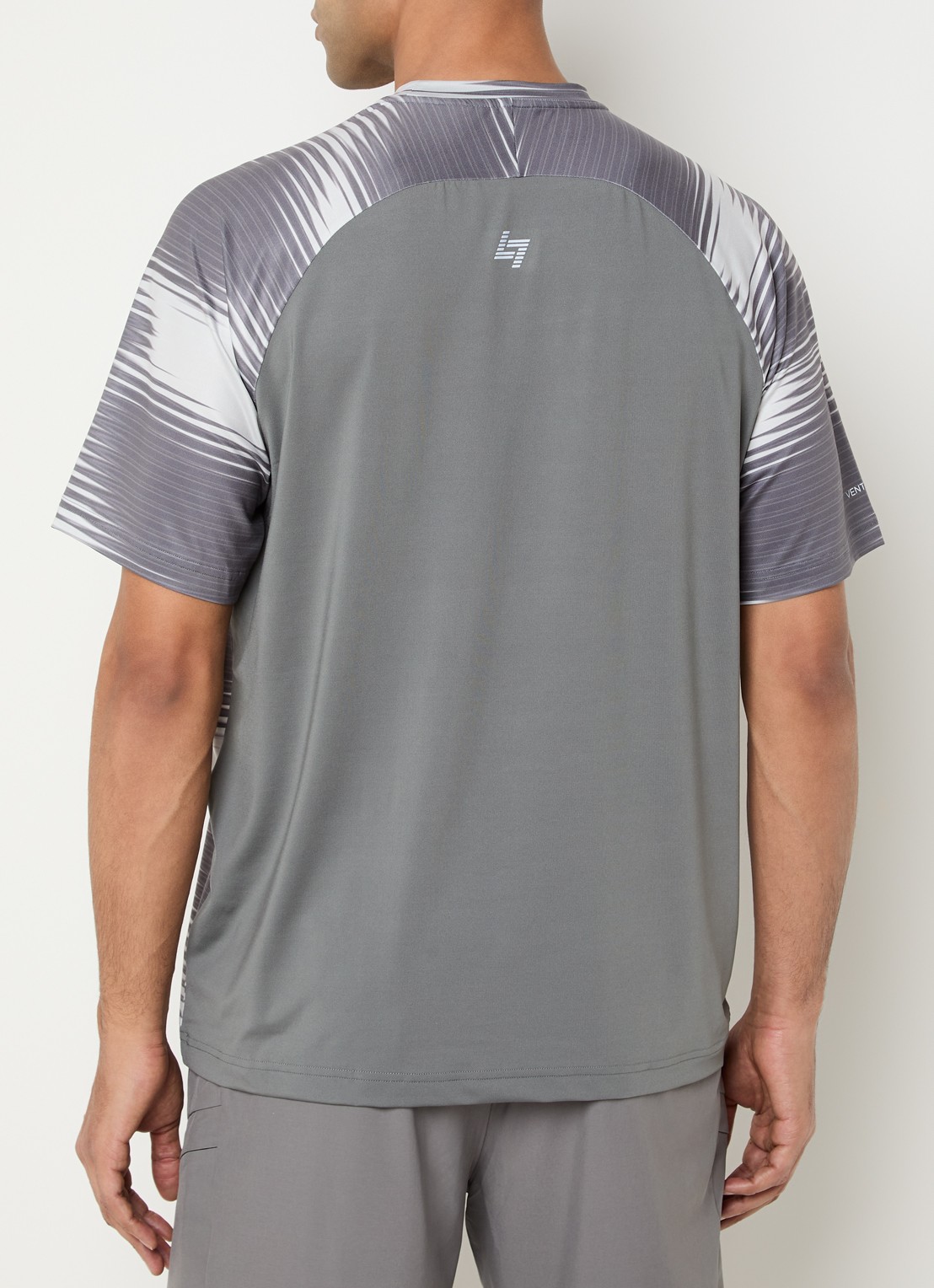 Armani Trainings T-shirt met print en logo - achterkant 4 middengrijs