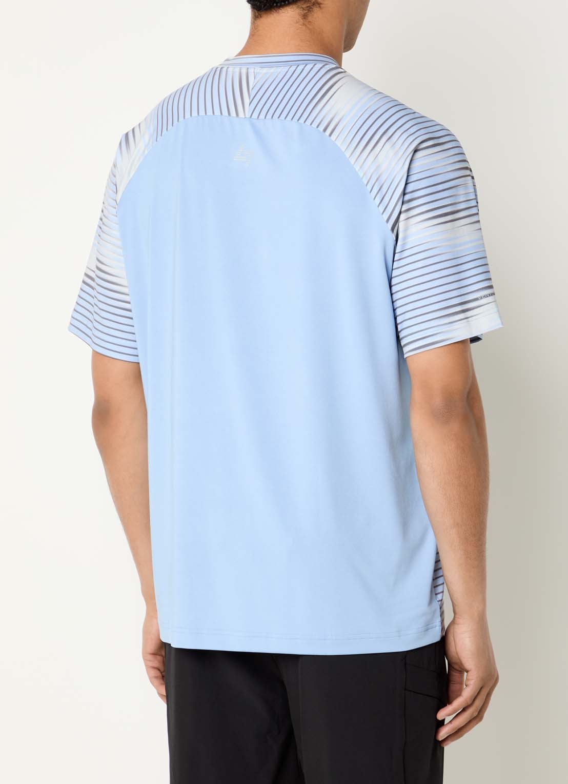 Armani Trainings T-shirt met print en logo - achterkant 3 lichtblauw