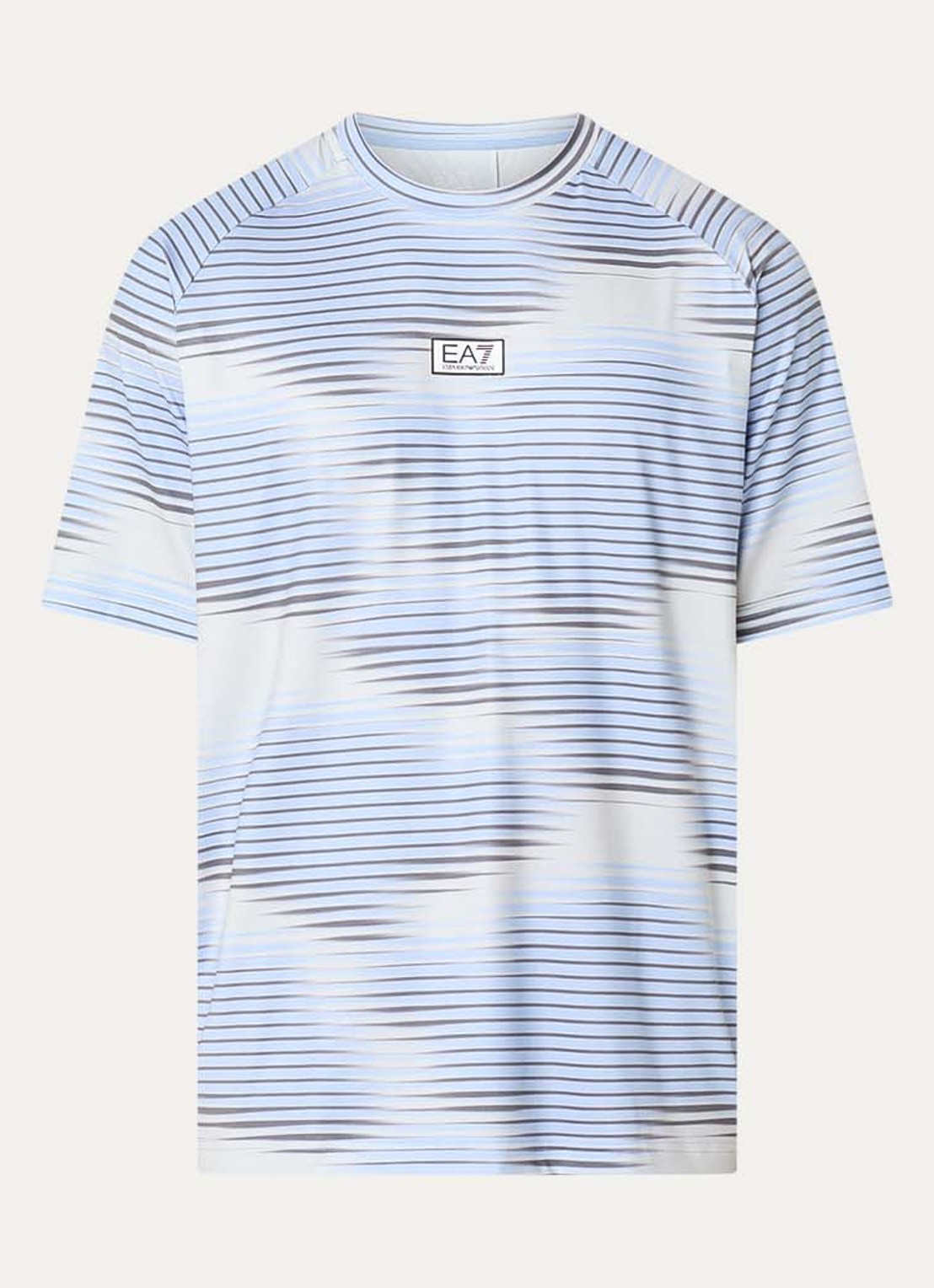 Armani Trainings T-shirt met print en logo - voorkant lichtblauw