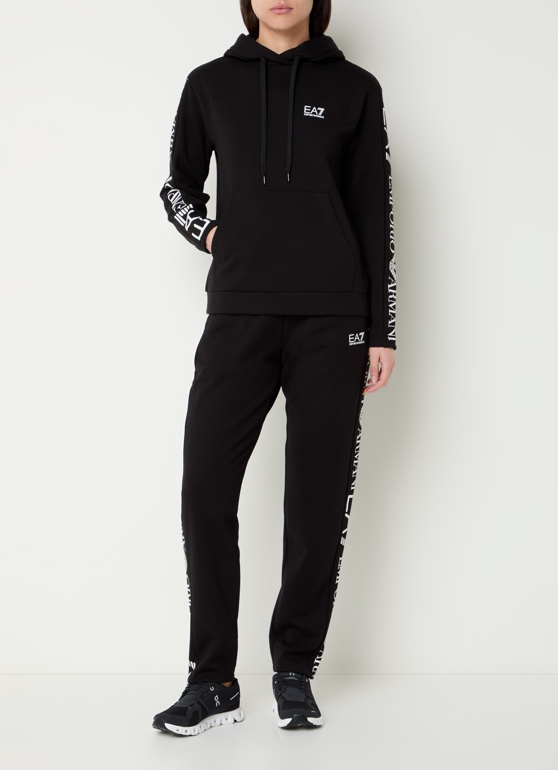 Armani Trainingspak met capuchon en logoprint - detail 6 zwart