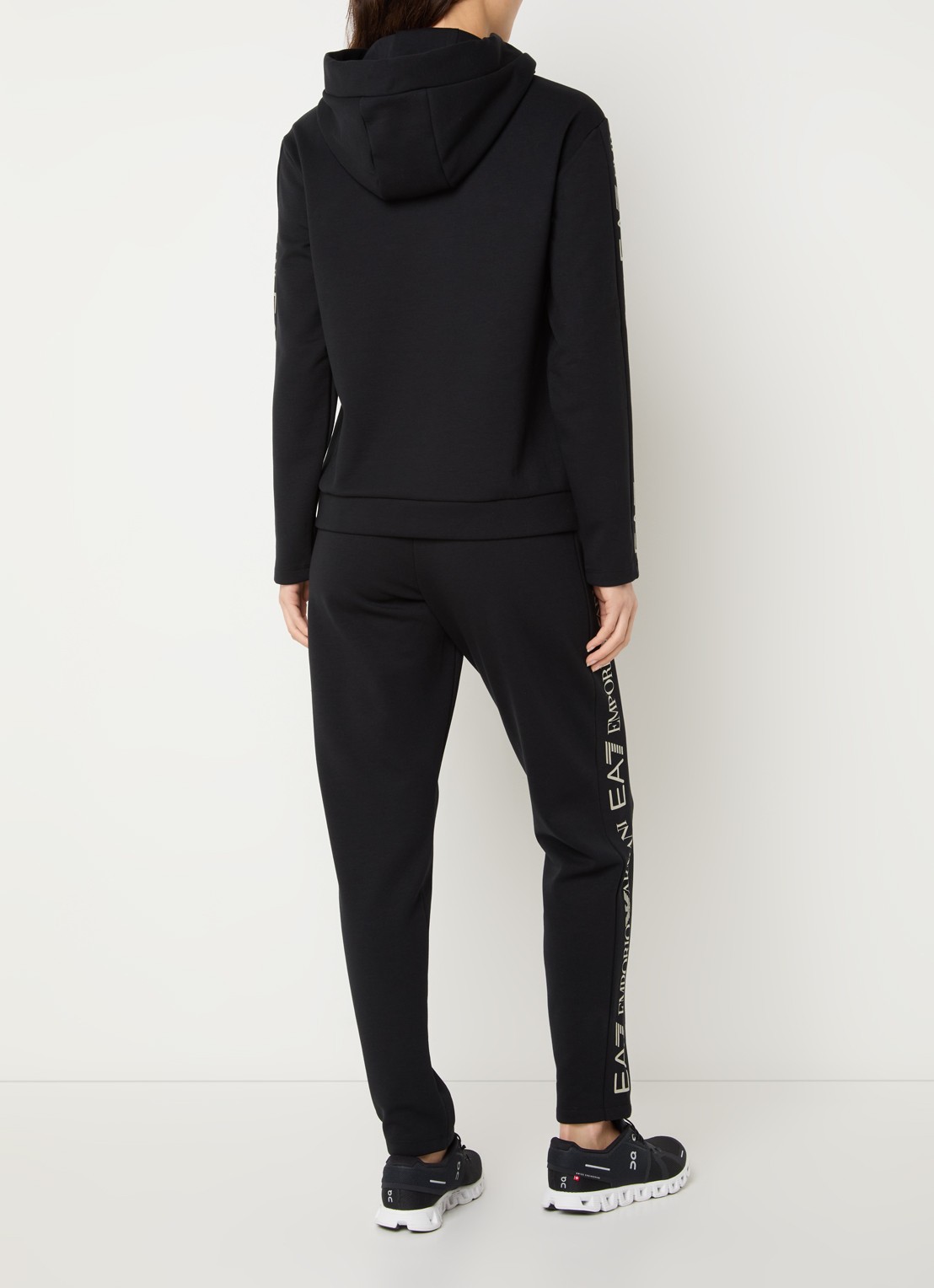 Armani Trainingspak met capuchon en logoprint - achterkant 5 zwart