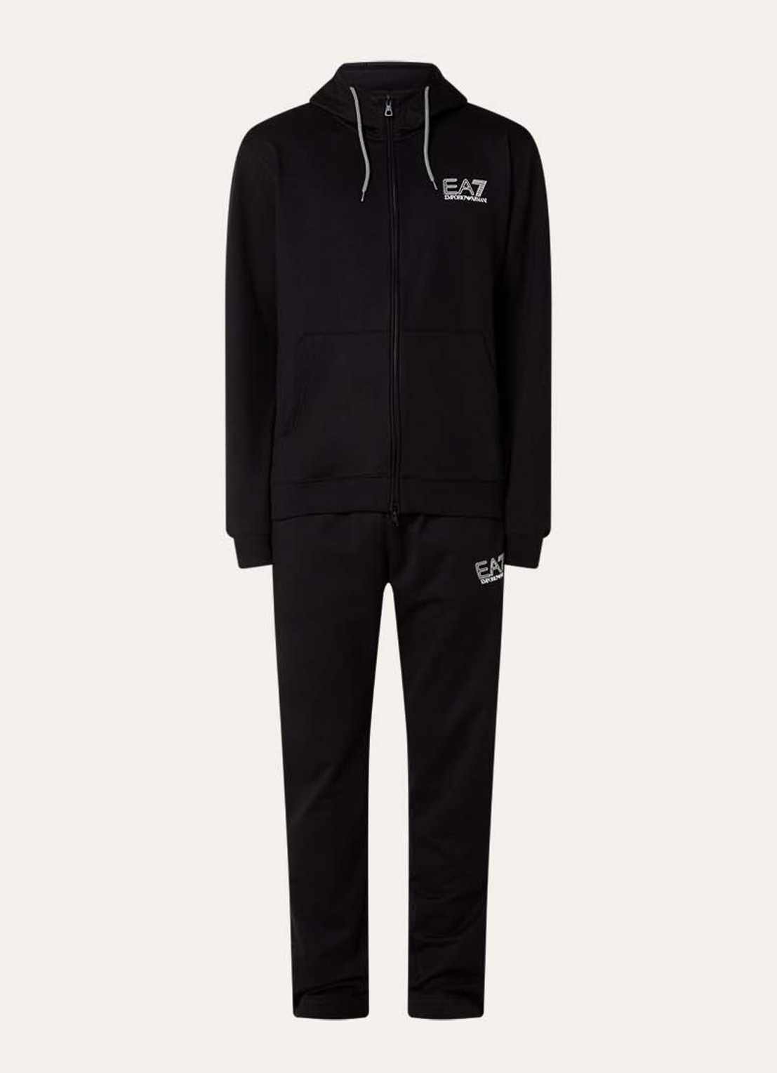 Armani Trainingspak met logo en steekzakken - voorkant zwart