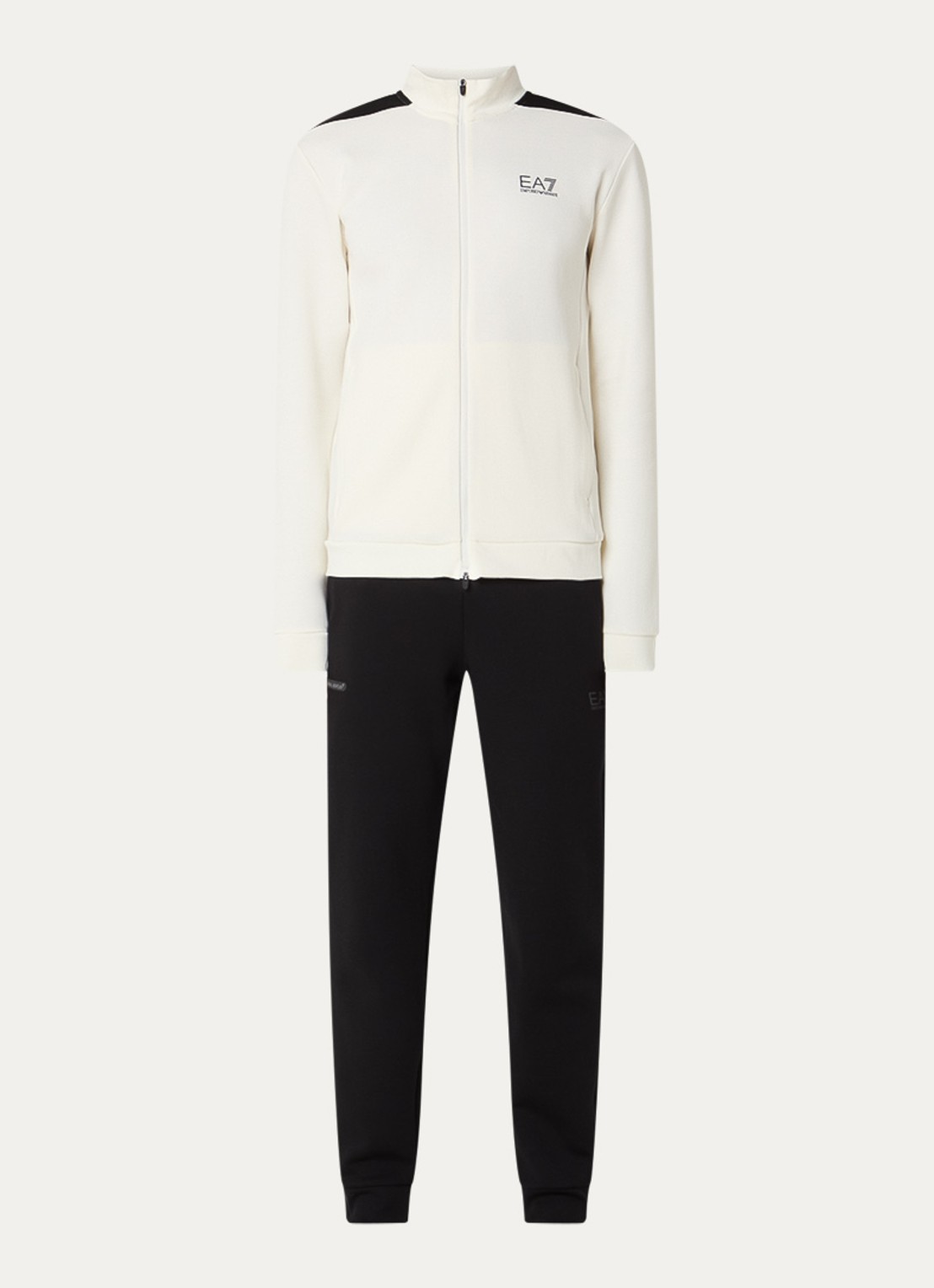 Armani Trainingspak met logo en steekzakken - voorkant gebroken wit