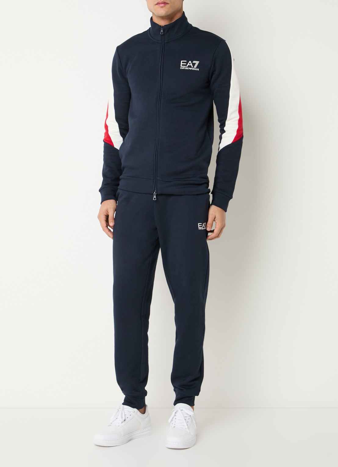Armani Trainingspak met logo en steekzakken - detail donkerblauw