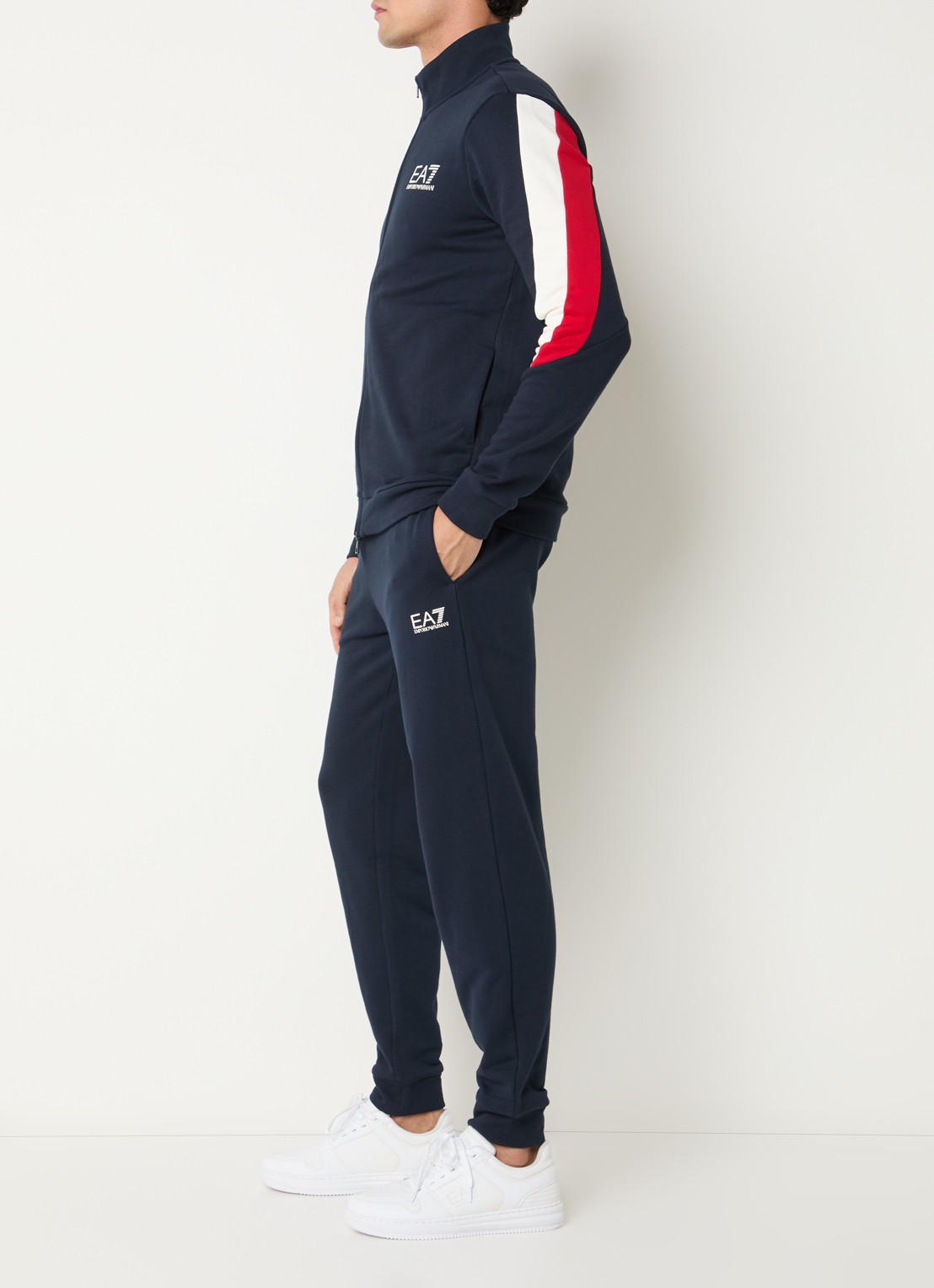 Armani Trainingspak met logo en steekzakken - voorkant 3 donkerblauw