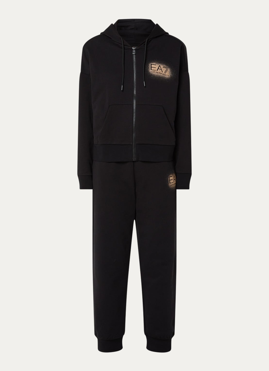 Armani Trainingspak met logo en steekzakken - voorkant 2 zwart