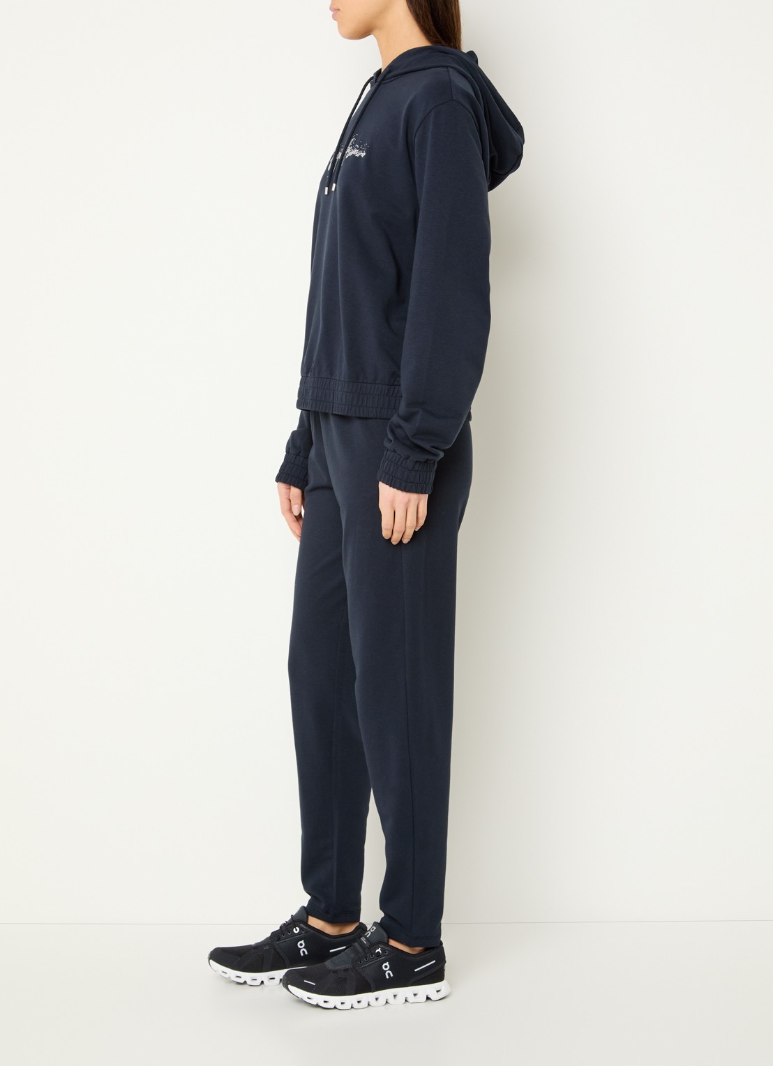 Armani Trainingspak met logo en strass - voorkant 3 donkerblauw