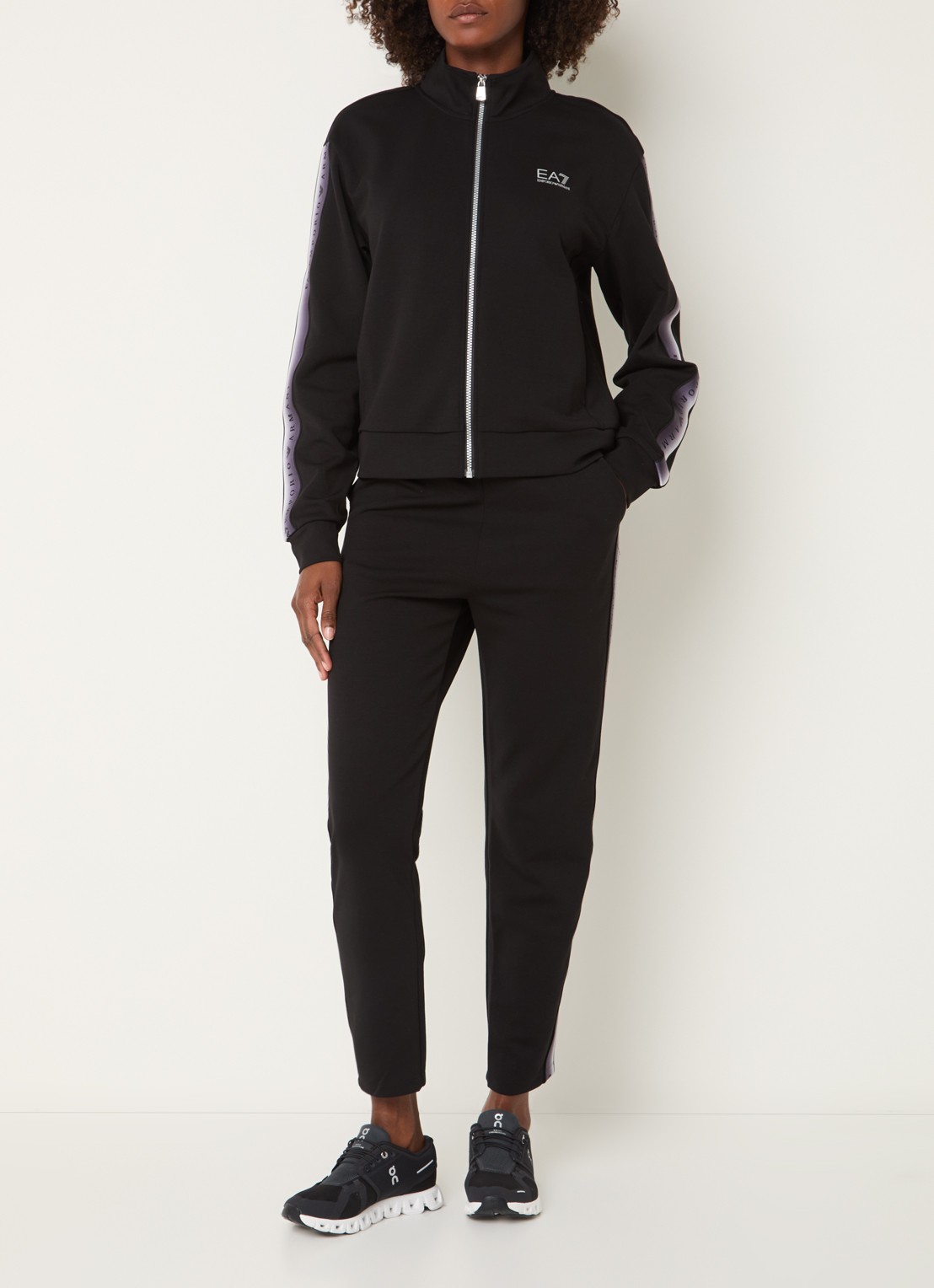 Armani Trainingspak met logoband en steekzakken - detail 4 zwart