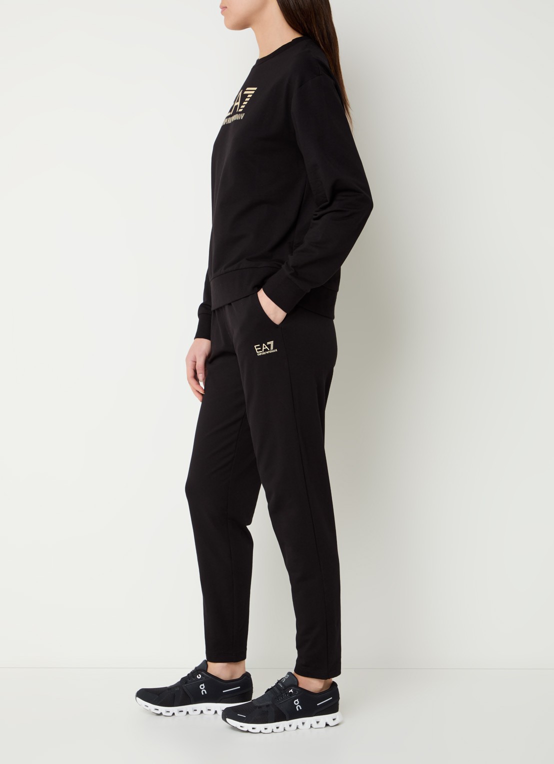 Armani Trainingspak met logoprint - voorkant 3 zwart