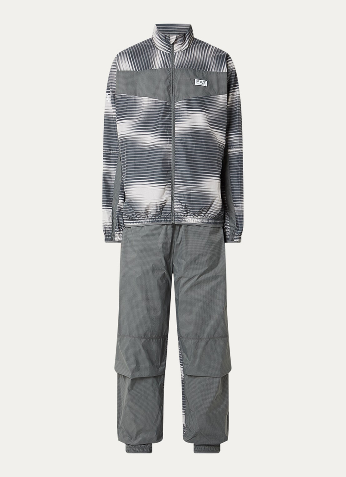 Armani Trainingspak met print en logo - voorkant 3 donkergrijs