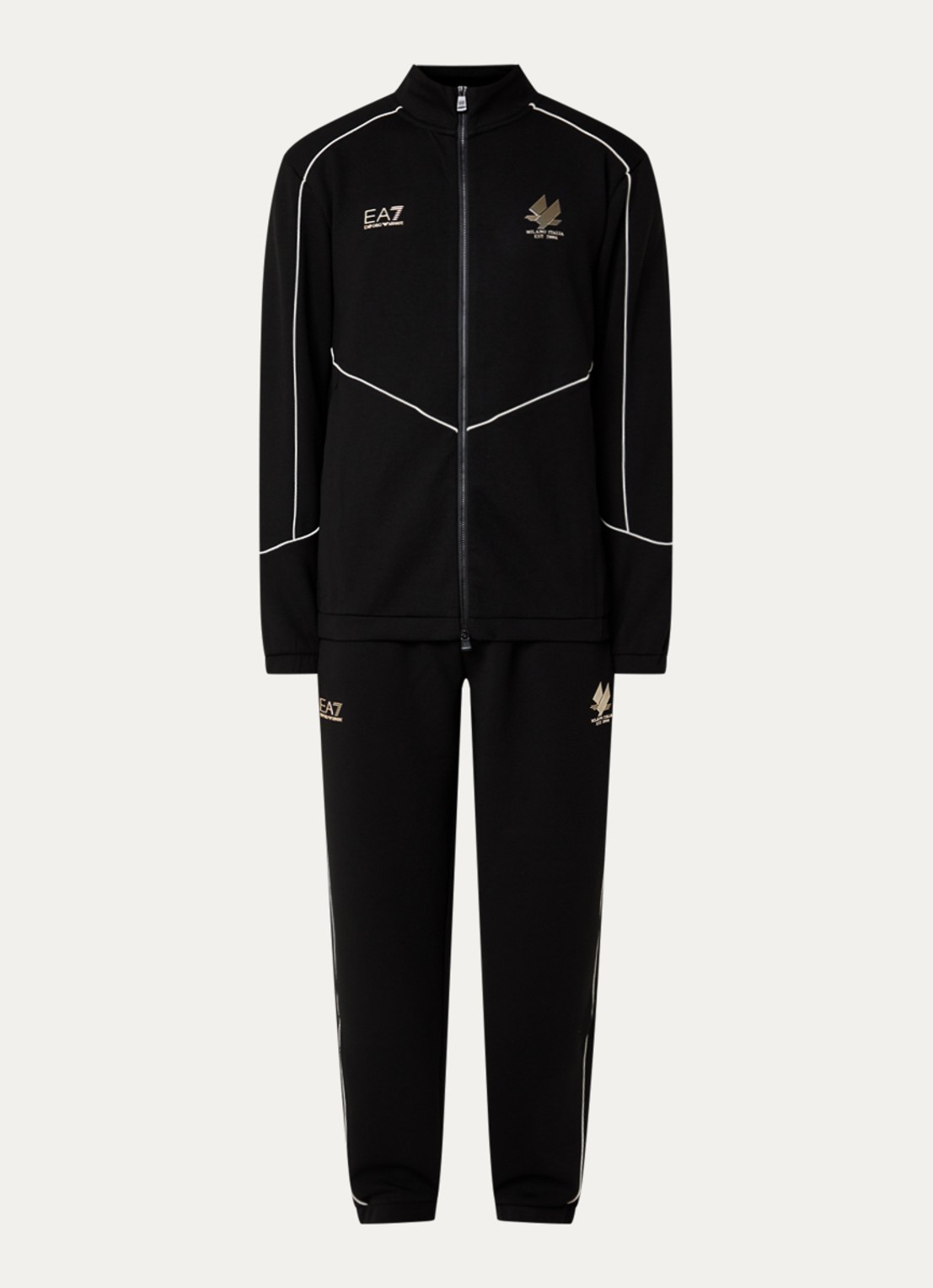 Armani Trainingspak met steekzakken en logo - voorkant 2 zwart