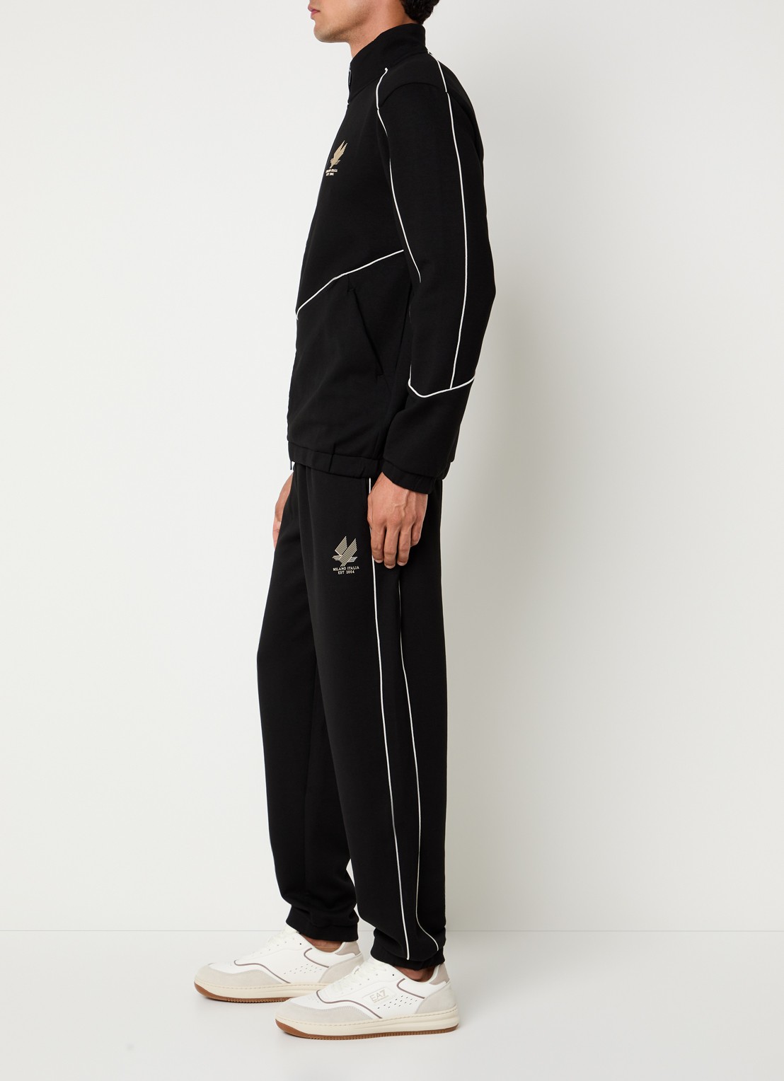 Armani Trainingspak met steekzakken en logo - voorkant 3 zwart