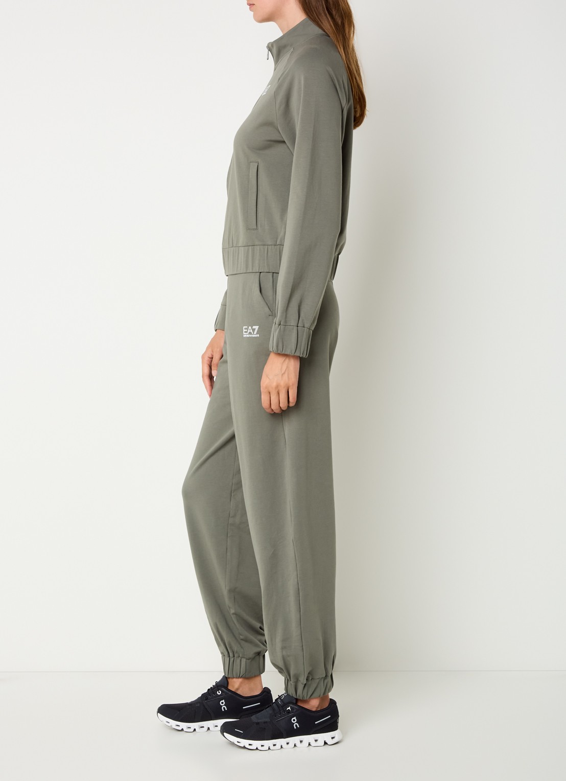 Armani Trainingspak met steekzakken en logo - voorkant 3 legergroen
